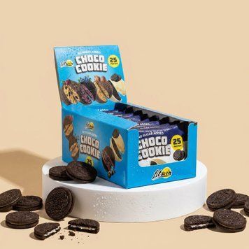 Protein cookies "Black and white" glazed WITHOUT SUGAR, 40 grams 25%, 10 pieces